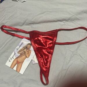 Elegant Moments Red “Satin Feel” G-string Thongs - One Size Fits Most - NWT